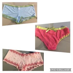 NWOT Colorful Lace Trim Panties - Set of 3